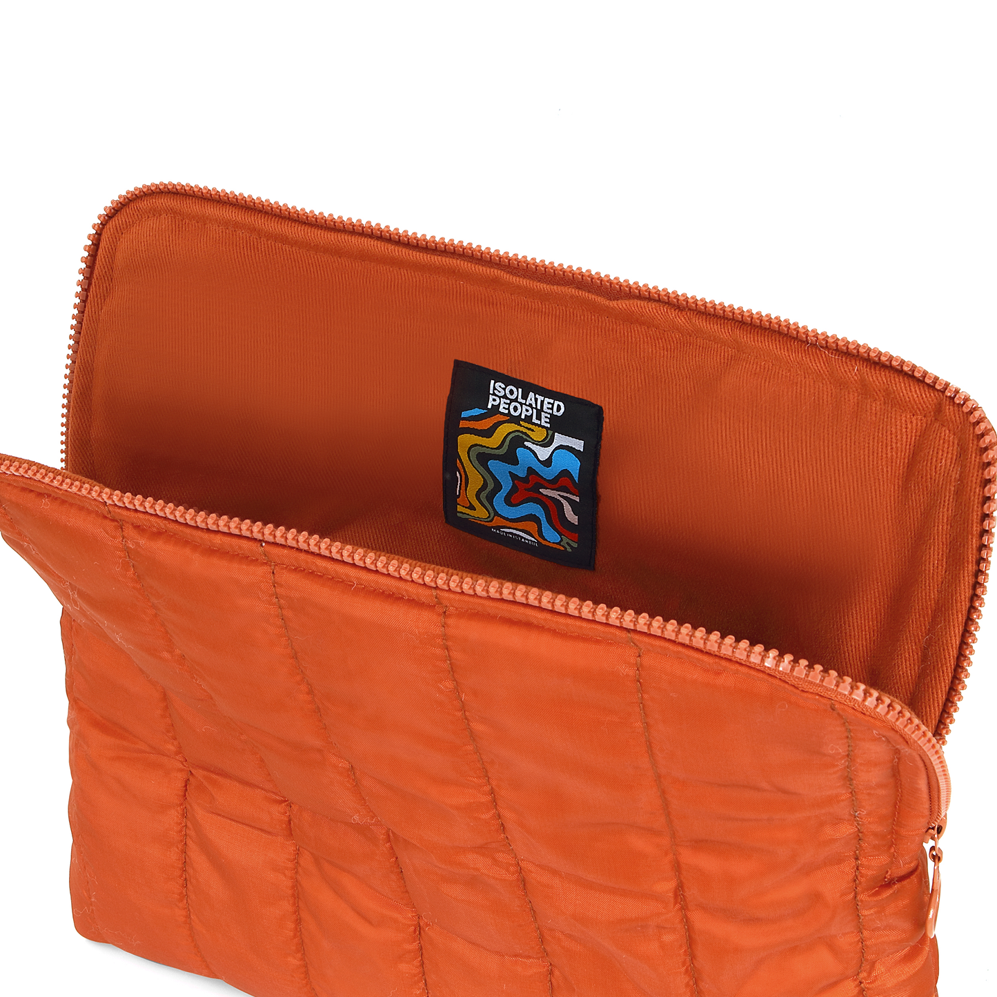 Isolated People Brick Red Puffer Laptop / iPad Case