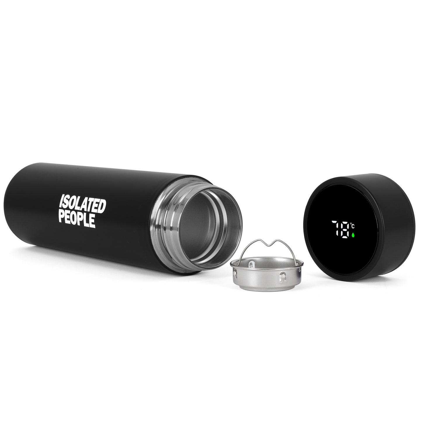 Isolated People Black Stainless Steel Travel Mug