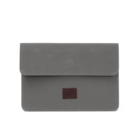 Isolated People Gray Waxed Canvas Laptop Case