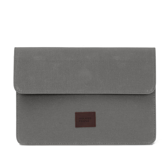Isolated People Gray Waxed Canvas Laptop Case