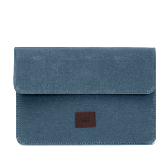 Isolated People Blue Waxed Canvas Laptop Case