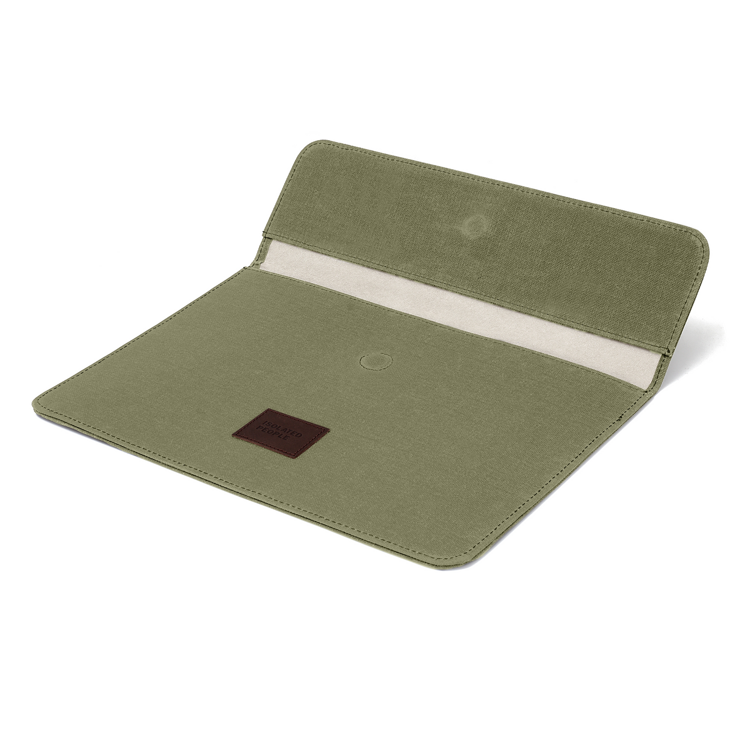 Isolated People Green Waxed Canvas Laptop Case