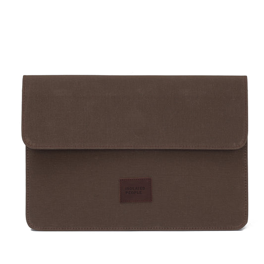 Isolated People Brown Waxed Canvas Laptop Case