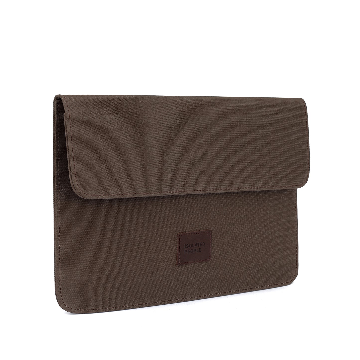 Isolated People Brown Waxed Canvas Laptop Case